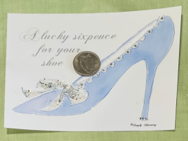 Irish Sixpence w/ Glitter